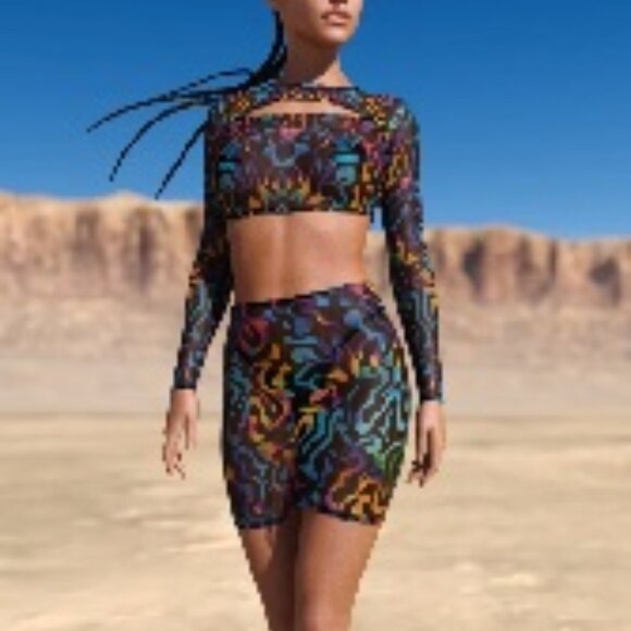 CANDY CATZ - Jungle Zest Mesh Basic Skirt Set - XXL - Picture 1 of 2